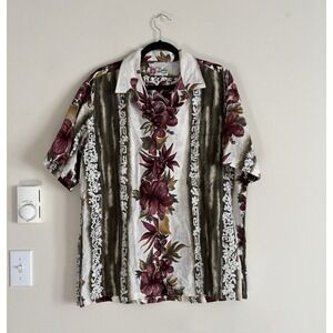 Vintage Hilo Hattie Hawaiian Shirt Mens XL Tropical Vacation Coastal